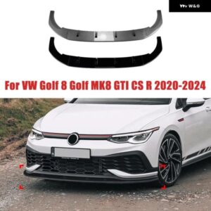 車用フロント バンパー リップ フロントショベルスポイラー 下顎 ディフューザー VW ゴルフ 8 ゴルフ MK8 GTI CS R 2020-2024 自動車 外装 ガードキット