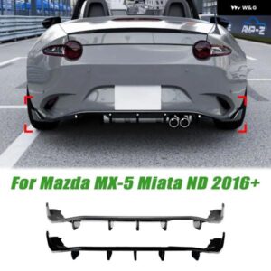 車用リア バンパー スポイラー 3段階リアロアリップ マツダ MX-5 ミアータ ND 2016+ ボディエクステリアガード 自動車アクセサリー