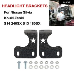 日産 シルビア KOUKI ZENKI S14 240SX S13 180SX 車用フロント ヘッドライト ブラケット アイアン製自動車アクセサリー 2個