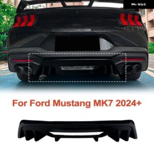 フォード マスタング MK7 2024+ 車用 リア バンパー リップスポイラー スプリッター ボディ 外装 カスタム ガード アクセサリー 光沢ブラック