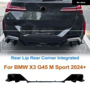 車用リア バンパー リップスポイラー リアロア ディフューザー BMW X3 G45 Mスポーツ 2024+ 外装 ガード 装飾 カスタム 自動車アクセサリー