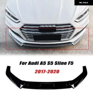 アウディ A5 S5 SLINE F5 2017-2020 車用フロント バンパー フロントロアチンリップスポイラー スプリッター ボディガードキット 外装 カスタム カバー