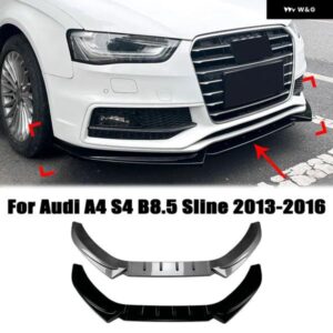 車用フロント バンパー フロントロアリップスポイラー ディフューザー アウディ A4 S4 B8.5 SLINE 2013-2016 外装 ガード 装飾 カバー トリム