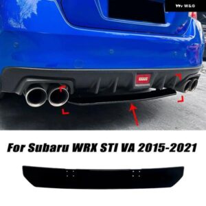 スバル WRX STI VA 2015-2021 車用 リア バンパー リアリップスポイラー 外装 ガード スタイル 装飾 ABS 光沢ブラック