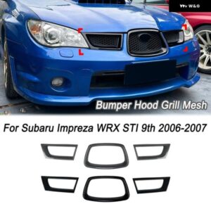 スバル インプレッサ WRX STI 9TH 2006-2007 車用 フロント バンパー フード グリル メッシュ アウター カバー フロントミドルメッシュカバー 外装