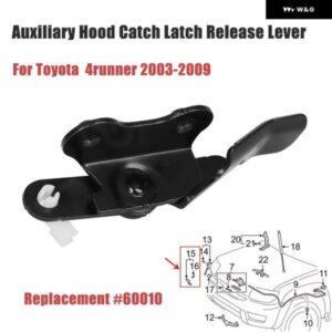 トヨタ 4ランナー 2003-2009 車用補助フードキャッチラッチリリース レバー オートアクセサリー ブラック 交換ナンバー 60010