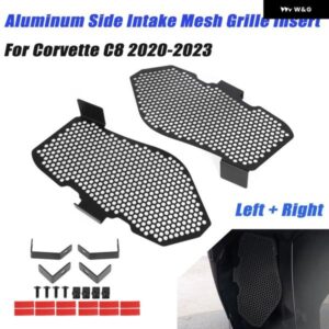 シボレー コルベット C8 2020-2023 サイドインテークメッシュ グリル インサート ブラック アルミ 自動車用 アクセサリー
