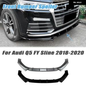 アウディ Q5 FY SLINE 2018-2020 車用フロント バンパー リップ フロントロアスポイラー 光沢ブラック ABS 外装 ガード 装飾 カスタム