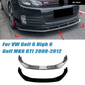 車用フロント バンパー フロントロアリップスポイラー フォルクスワーゲン ゴルフ 6 ハイグレード ゴルフ 6 MK6 GTI 2008-2012 ABS製 オートボディガード