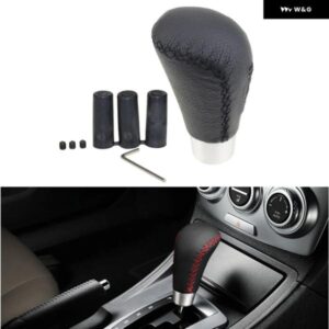 汎用 ブラック レッド レザー カー マニュアル オートマチック トランス ミッション ギア シフト ノブ シフター レバー アキュラ フォルクスワーゲン インフ