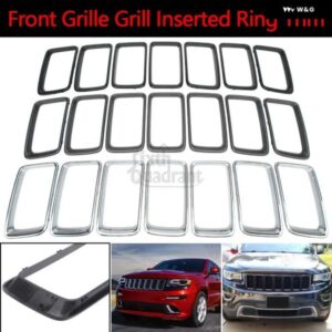 フロント グリル 7個 車 ジープ グランド チェロキー 2014 2015 2016 挿入リング トリム カバー ABS プラスチック クローム/ブラック