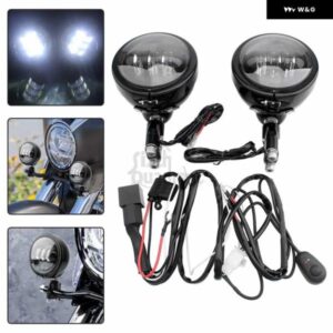 フォグランプ 4.5インチ LED 補助 ヘッドライト クローム/ブラック バイク オートバイ バイク オートバイ オフロード車 BMW R18 クラシック R18B ホンダ