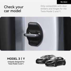 テスラ 3/Y 車ドアショック アブソーバー 簡単 車ドアロック プロテクター 模造カーボン 車ドアアクセサリー