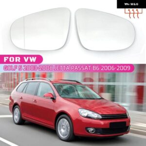 VW GOLF 5 MK5 2003 - 2008 JETTA PASSAT B6 2006-2009 左右ドアサイドヒーター付きウィングミラー ガラスリアビュープレート