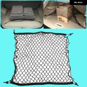 オートケア 70 X 70CM 汎用 カー トランク キャリア 収納 カーゴ オーガナイザー ナイロン伸縮メッシュネット プラスチック フック4個付き
