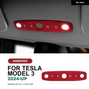 テスラ モデル3 ハイランド 2024年以降 イタリアントップ スエード 読書灯 フレーム トリム ステッカー 装飾 車内アクセサリー