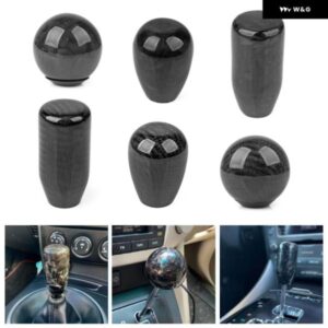 スタイル 汎用 オーバル/球状カーボン マニュアル ギア シフト ノブ3 アダプター 付きほとんど車 装飾 クラシック