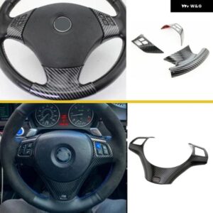 ABS カー ステアリングホイール パネル カバー トリム ステッカー モールディング BMW 3シリーズ E87 E90 E92 E93 2005-2012 アクセサリー