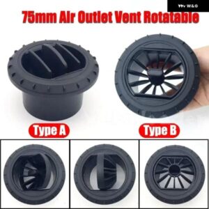 75MM 車用 エアベント アウトレット 回転式エアディーゼルヒーター エアコン 車 トラック バン キャンピングカー ブラック