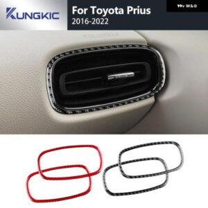 トヨタ プリウス 2016 - 22 LHD RHD カーインストルメント パネル 左右エア アウトレット リアルソフトカーボン