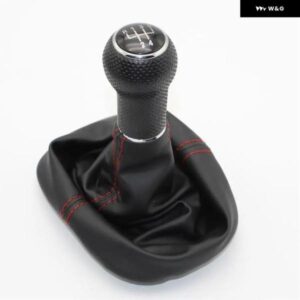 VW ゴルフ 4 MK4 1998 - 06 5速ギア レバー 12MM穴 カー シフト ノブ レザー ブーツ レッドライン