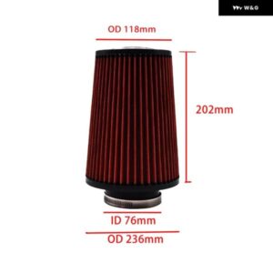 60MM 70MM 76MM エア フィルター ハイフロー コールドエアインテーク 汎用 フィルター 車両用エア フィルター カーアクセサリー