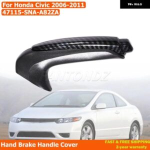 カーボン スタイル パーキング ブレーキハンドルカバー ホンダ シビック クーペ セダン 2006-2011 47115-SNA-A82ZA