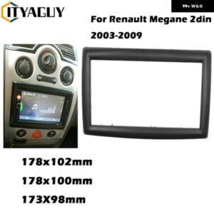 ダブル2DINカー ラジオ フェイシアRENAULT MEGANE II 2003-2009 フレーム ステレオ フェイシア パネル ダッシュ マウント キット アダプター ベゼル