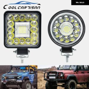 オートワークライト 99W 123W LEDライト ラウンドスクエアLED オフロード LEDバー 4インチ スポットフラッド フォグランプ 12V 24V オフロード 4X4 1/2/4個