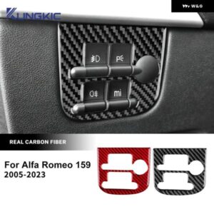 アルファロメオ 159 2005-2017 - 23 LHD RHD 車用 ヘッドライト スイッチ フレーム リアルソフトカーボン ステッカー