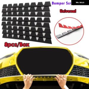 8個 汎用 アンダー バンパー スクラッチガード全車DIY傷防止 ストリップ トリム ゴム 防止 ステッカー