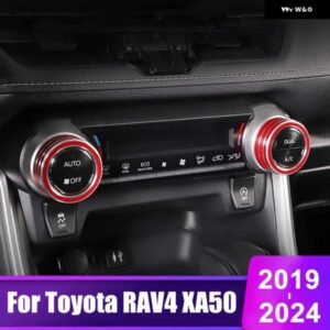 トヨタ RAV4 2019 - 24 RAV 4 XA50 ハイブリッドカー エアコン スイッチノブリングカバー インテリア アクセサリー