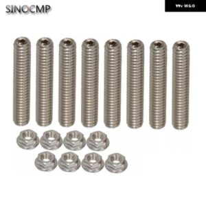 8個 SBC バルブ カバー スタッドキット ボルト ステンレス 1/4インチ -20X 1 1/2インチ スモールブロック シボレー 283 327 350 400 摩耗部品 ナット ボルト