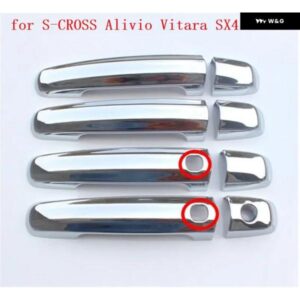 カーアクセサリー ABSクローム 車 ドアハンドル ボウルカバー トリム ドアハンドル トリム スズキ S-CROSS アリビオ ビターラ SX4 スイフト