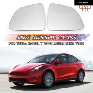 REAL 1000R 1ペア サイドバックミラー ガラスレンズ TESLA MODEL Y 2019 - 21 ワイドビュー アンチグレア MODELY ウィング