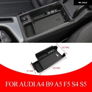 ABS 車用 アームレスト 収納 ボックス オーガナイザー コンテナ トレイ アウディ A4 B9 A5 F5 S4 S5 2017-2023 アクセサリー