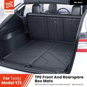 テスラ モデルY モデル3 全ウェザー型 防水 TPEシートカバー フット パッド トランク マット 2021-2023 テスラ カーアクセサリー