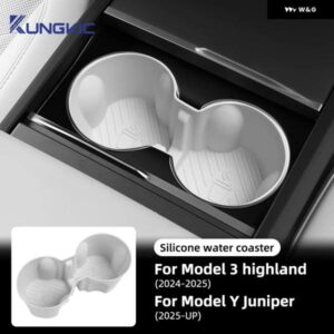 テスラ モデル3 ハイランド 2024 モデルY ジュニパー 2025 2026年以降 シリコン センター コンソール ウォーターカップ ホルダー ノンスリップカップマット