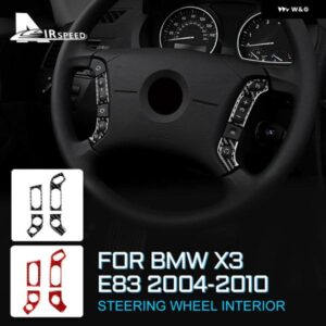 カーボン BMW E83 X3 2004-2010 E83 インテリア トリム 車 ステアリングホイール ボタン フレーム カバー ステッカー 車 スタイリング 装飾