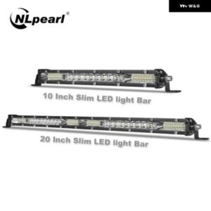 スリム LED ライトバー 20インチ 10インチ スポット フラッド コンボビーム オフロード 12V 作業灯 車 トラック ATV SUV ボート ラダ ドライビングライト