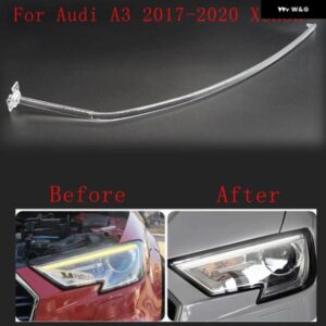 アウディ A3 2017-2020 車用 キセノン ヘッドライト DRL ライトガイドプレート デイタイム ランニングライト LED ライト チューブ バー