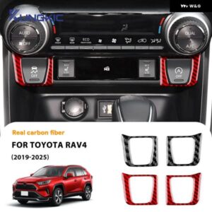 トヨタ RAV4 XA50 2019 - 24 2025 LHD RHD 車用 セントラ ル コントロール AC フレーム トリム リアルソフトカーボン ステッカー