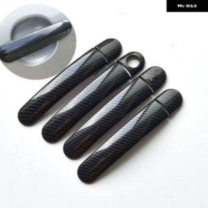 シュコダ ルームスター 2006-2015 クロームカーボン ドアハンドル カバー スタイリング ステッカー アクセサリー