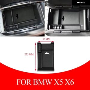 BMW X5 E70 X6 E71 2014 - 2018 中央 アームレスト 収納 ボックス カバー コンテナ オーガナイザー ケースカーアクセサリー