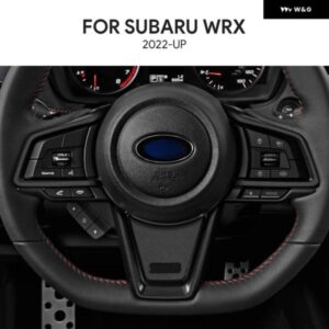 スバル WRX/ WRX STI 2022 2023 2024 2025 トップスエード トリム ステッカー カー ステアリングホイール センター ブラックレッド インテリア