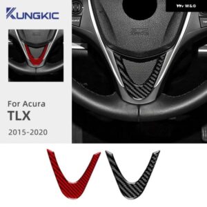 ACURA TLX 2015 - 20 LHD RHD カー ステアリングホイール ボトム トリム アクセサリー リアルソフトカーボン ステッカー