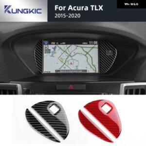 ACURA TLX 2015 - 20 LHD 車用 セントラ ル コントロール スクリーン 装飾 内装 トリム リアルソフトカーボン ステッカー