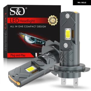 H7 LED CANバスライト ミニ ヘッドランプ 1:1サイズ ワイヤレス H7 車用LED ヘッドライト 電球 6000K ホワイト 12V