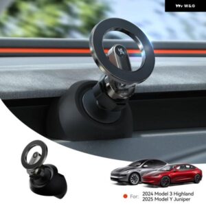 TESLA MODEL 3 Y HIGHLAND JUNIPER マグネット式車載スマホ ホルダー 360度回転式 メタルカー マウント 全機種対応