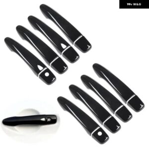 グロスブラッククローム ドアハンドル カバー キャッチキャップ トリム モールディング 日産 ヴァーサ ティーダ 2019 - 22 アクセサリー